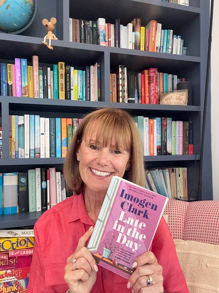 Photo of Imogen Clark with her book Late in the Day - Out Now